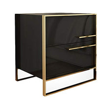 LVZAIXI Comodino Semplice Moderno Ins Post Moderno in Acciaio Inox Luce Vernice Camera da Letto Piccolo Lato armadietto Comodino (Colore : Nero)