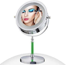 Specchio Girevole a Doppio Lato in Piedi 360 Gradi Girevole a 360 Gradi 3X amplificato Trucco Illuminato