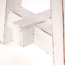 DESIGN DELIGHTS - Sgabello in Legno Massiccio Riciclato, 23 x 20 x 20 cm (A x L x P), Colore: 06 Bianco e naturale