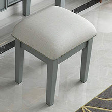 Toeletta con Tre-specchi Pieghevoli,Vanity Toeletta da Trucco Scrivania con Sgabello Imbottito per Le Donne Ragazze,3 Cassetti,Gambe in Legno Solido-Nero 120x50x156cm(47x20x61inch)