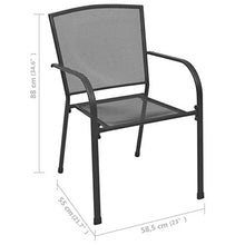 CCLLA Sedie da Esterno Sedie da Giardino Sedie da Pranzo da Cucina 4 Pezzi Mesh Design Acciaio Antracite