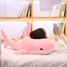 YiXing - Cuscino da lettura con squalo gigante, 15-140 cm, morbido, per regali di compleanno, bambola regalo per bambini (colore grigio, altezza: 45 cm 140 cm)