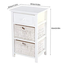 1 PZ Camere da Comodino Supporto 2 Tiers 1 Cassetto Camera da Letto Organizzatore Cabinet Canestro Cestino (Bianca)