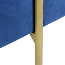 Sgabello Contenitore in flanella con vano portaoggetti e coperchio, Pouf Poggiapiedi Ottomano quadrata con robuste gambe in ferro, Portante 80 kg, per Camera da Letto Soggiorno, 37x37x42cm(Blu Scuro)