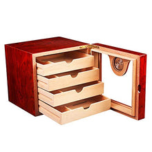 ODDINER Cigar Box di stoccaggio Cigar Box di Legno Legno di Cedro Cigar Humidor Rosewood Grano Piccolo Quattro Strati Piano Vernice Sigaro Idratante Cabinet Cigar Humidor