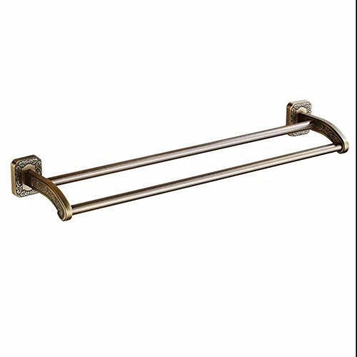 MBYW Portasciugamani Antico Han Palace Inglese Intagliato portasciugamani Scuro portasciugamani Doppio portasciugamani Doppio portasciugamani, Lega di Zinco, Installazione di Perforazione 61,5 cm
