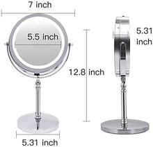 Specchio Specchi da Trucco 10x ingrandimento con specchi Cosmetici a LED Luminosi a Forma Rotonda Desktop Vanity Doppio Lato Specchi retroilluminati