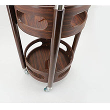 YIN YIN Carrello per Ripiani Scaffale in Ferro battuto Mobile in Legno conveniente Solido Stabile Cucina Ristorante Vino Carrello cremagliera Rosso Noce Colore 40X40X77cm Carrello a rulli