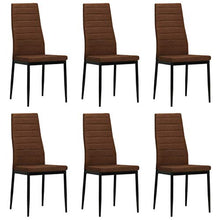 Festnight Set 2/4/6 pz Sedie Sala da Pranzo Moderne in Tessuto Stoffa con Schienale Alto,Sedie da Cucina Tessuto Moderne,Sedie Pranzo Tessuto Moderne 43 x 44 x 96 cm Grigio/Marrone