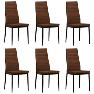 Festnight Set 2/4/6 pz Sedie Sala da Pranzo Moderne in Tessuto Stoffa con Schienale Alto,Sedie da Cucina Tessuto Moderne,Sedie Pranzo Tessuto Moderne 43 x 44 x 96 cm Grigio/Marrone