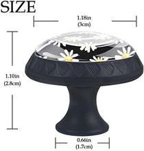 Little Daisy Flowers Black Pomelli per Porta Set di 4 Pomelli per Mobili Manopole per Cassetti Cucina Armadio Vetro