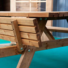Oasi picnic - tavolo da giardino in legno impregnato con panche incorporate tavolo da picnic 6 posti made in italy