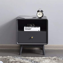 Diaod Comodino Tutto in Legno massello Camera da Letto Nordic casa in Legno Semplice e Moderno Comodino Armadio Grigio