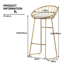 LWW Sgabelli, Cucina e Colazione Sgabello Dining Chair Contatore Bar Bar Sgabello Alto Trucco Sgabelli Contemporanea Nordic Imbottiti,Gold-2,70 cm