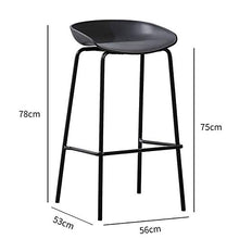 XuQinQin Sgabello da Bar Semplice Nordico Sgabello da Bar in plastica con Schienale Alto Stringen Home Cucina Bar sgabelli con poggiapiedi Pub Sedia sgabelli da Bar (Size : 75)