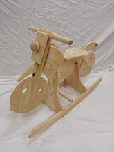 Dondolo per bambini a forma di moto in legno massiccio