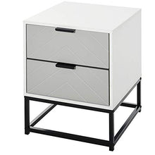 HOMCOM Comodino con 2 Cassetti di Design Base in Metallo, Mobiletto da Salotto, Studio e Camera da Letto
