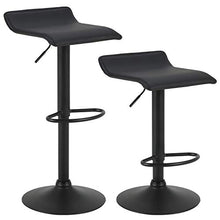 WOLTU BH159sz-2 Sgabelli da Bar Girevole Sedia per Cucina Rivestimento in Ecopelle Lift Gas Metallo Nero 2 Pezzi