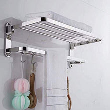 CHHD Portasciugamani, portasciugamani a Parete s Bagno ripiano Pieghevole in Acciaio Inox Doppio portasciugamani portasciugamani Appendiabiti con 5 Ganci per Bagno di casa Cucina WC Hot
