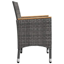 SKM Set Bistrot Giardino 3 pz Polyrattan e Vetro Temperato Grigio (11.4kg) Grigio-8365