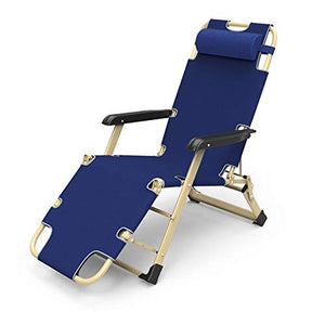 Lounge chair Sedie a gravità Zero Gravity, Heavy Duty Pieghevole reclinabile Regolabile reclinabile con Cuscini per Patio, Piscina, Giardino - Supporto per Sedia a Sdraio Portatile 200Kg,Blue