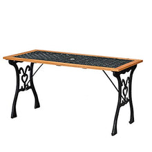 outdoor product Panchina da Terrazza Panchina da Esterno，Panca da Giardino con Schienale E Braccioli,Struttura in Ghisa E Sedili in Legno Massello Anticorrosivo,per Portici E Prati