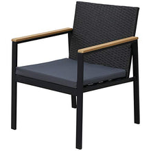 Outsunny Set 4 Pezzi Salotto da Esterni con 2 Sedie, Divano e Tavolino | Mobili da Giardino in Rattan e Acciaio Nero