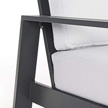 Bizzotto SALOTTINO Atlantic in Alluminio Antracite da Giardino per Esterno Salotto Veranda 4 Pezzi Struttura Moderna Doghe Larghe