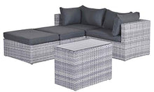 XONE Set Giardino Malindi 2 posti | Salotto Lounge 2 poltrone ad Angolo + 2 poggiapiedi + 1 Comodino | Mobili da Esterno arredo MODULABILE