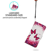 Custodia per iPhone 12 Pro/iPhone 12 Max Flip 3D in morbida pelle PU antiurto, con supporto magnetico per carte di credito, custodia protettiva in silicone TPU, con farfalla rossa