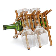 YQJ - Portabottiglie da tavolo con 3 bicchieri, realizzato a mano, completamente assemblato per bar, cucina, soggiorno, ripostiglio, 1 slot