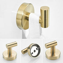 WOMAO 4 Pezzi Accessori da Bagno Set Accessori: portarotolo, Appendiabiti, portasciugamani, Asciugamano, Moderno Oro Spazzolato Rifinito per la Perforazione
