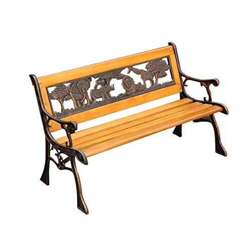 LXLH Panca da Giardino Panchina da Giardino da 32 Pollici panchina da Parco per Bambini, panchine da Esterno anticorrosivo in Legno massello anticorrosivo in Stile Animale Antico, con braccioli e