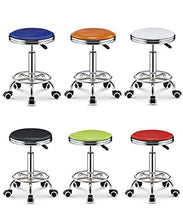 CSQ Sgabello da Bar con Ruote, Isola da Cucina Sgabello Alto Sedia Girevole Regolabile in Altezza Sedia da Ufficio Rotonda in Pelle PU per Ufficio(Color:E,Size:33 * 39-51CM)