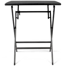 Park Alley Tavolino Pieghevole da Giardino - Robusta Struttura in Acciaio e Piano in Plastica HDPE Effetto Legno, Forma Quadrata 61,5 x 61,5 x 73 cm - Nero