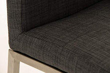 CLP Sgabello Alto Bar Freeport in Stoffa I Sgabello Design Bancone Imbottito 4 Gambe in Acciaio Inox Alt.76CM, Colore:Grigio Scuro