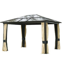 Outsunny Gazebo di Lusso in Alluminio con Zanzariera Tendone da Giardino in Poliestere 300x360x265cm