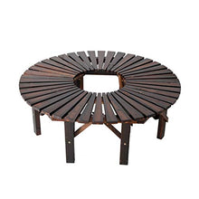 Panchina semicircolare in legno massello anticorrosivo da giardino da 120 cm, decorazione da giardino per esterni terrazza per il tempo libero sedia da parco, adatta per cortile, giardino, pastorale