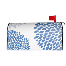 Moderna petali di fiori blu dal design unico per cassetta delle poste, copertura per cassetta postale per giardino, giardino, cortile, dimensioni standard, 53 x 45 cm