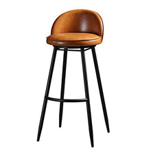 Ljings - Sgabello girevole in pelle PU, stile retrò, per bar, bar, cucina, pub, bancone da cucina, in stile moderno, per interni ed esterni, per sala da pranzo, 75 cm, colore: marrone