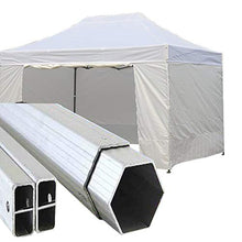 Gazebo Pieghevole 4,5x3m Alluminio piantone Esagonale Telo Rivestito PVC con Laterali