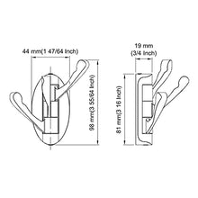 UMI. SOLID METAL Swivel Hook Heavy Duty Folding Swing Arm Triple Coat Hook with Multi Three Foldable Arms Towel/Clothes Hanger for Bathroom Kitchen Garage Wall Mount Brushed Nickel, A5060-2