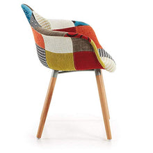 N/A Set di 2 poltrone patchwork con schienale morbido e moderno tessuto di lino per soggiorno, sala da pranzo, camera da letto (rosso)