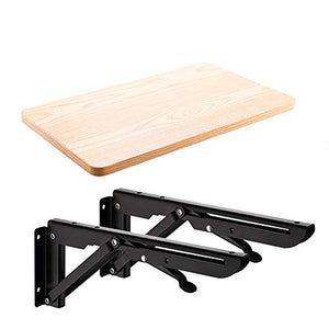 Semplicità Elegante Mensola a Muro Mobile con Supporto da Tavolo Mobile per Laptop Scrivania Ferro da Stiro Arte in Legno Massiccio Pieghevole Liscio Cuscinetto in Acciaio Inossidabile Resistente, 2