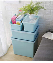 C-J-Xin - Scatola portaoggetti in plastica, per sala di classe, camera da letto, per bambini, libri di studenti, colore: blu trasparente blu