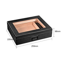 ZYING Classic Cigar Box con Digital igrometro e umidificatore di Vetro Top Cigar Cabinet Contiene 25 Sigarette Humidor