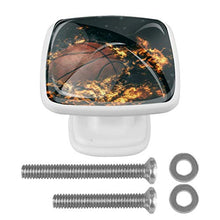 Basket in fiamme retrò 4 PCS Pomelli per Porta, Pomolo per Mobile, Pomelli per Mobili con Viti, Maniglia per Armadietto, Pomelli per Porta, Pomelli per Cassetti per Porta, Armadio, Cassetto e Credenza