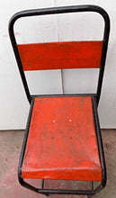 Marblechic - Sedia sgabello Vintage in ferro metallo anni 70 rossa cm 39x40x112 BAR originale disp rossa bianca nat