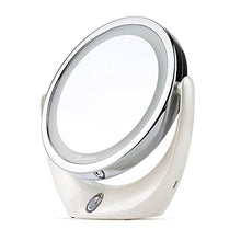 Broadcare specchio da trucco, illuminato, con ingrandimento 1x/5x, doppio, ricaricabile con USB, portatile, specchio con luci a LED per viaggi, bagno