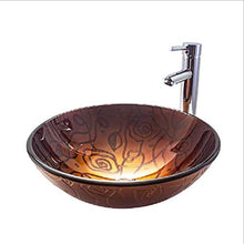 HYY-YY Bathroom Lavandino Vetro temperato contatore Bacino al di sopra Bagno Art Bacino Round Thin Side Lavabo Bella Pratico (Color : Brown)